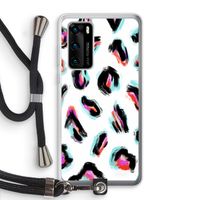 Cheetah color: Huawei P40 Transparant Hoesje met koord