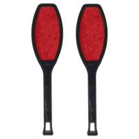 Gerimport Kledingborstel - 2x - L27 cm - zwart/rood - pluizenborstel