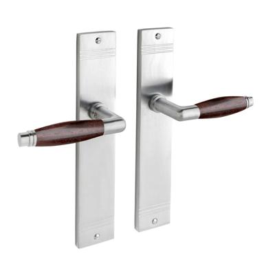 De Oude Deurklink Deurklink Retro palissander mat nikkel op schild