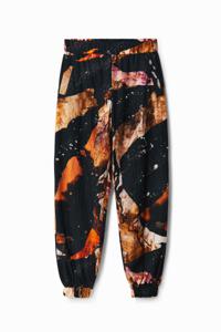 Joggingbroek met print met mineraal effect - BLACK - L