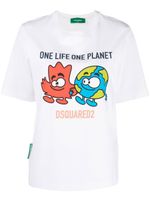 DSQUARED2 t-shirt en coton à imprimé graphique - Blanc