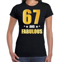 67 jaar and fabulous tekst - verjaardag cadeau t-shirt - zwart - voor dames