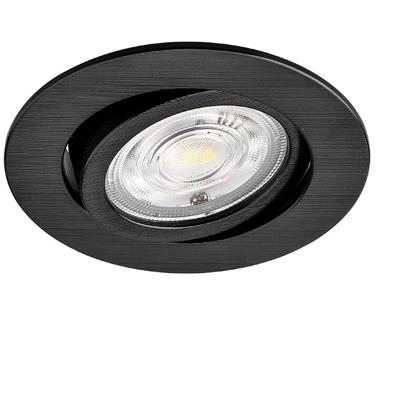 LED Inbouwspot - Brinton - 7W 630lm 38D - Dimbaar - 830 Warm Wit 3000K - Rond - Zwart