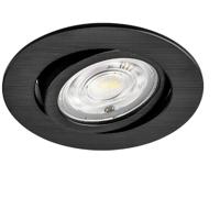 LED Inbouwspot - Brinton - 7W 630lm 38D - Dimbaar - 830 Warm Wit 3000K - Rond - Zwart
