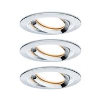 Paulmann Nova Plus Inbouwlamp voor badkamer Set van 3 stuks LED LED 20.4 W IP65 Chroom