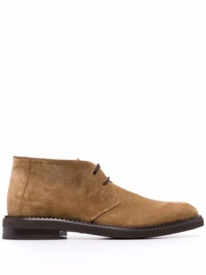 Ferragamo bottines à lacets - Marron