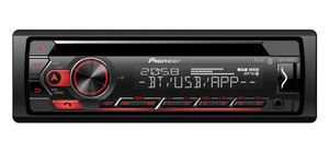 Pioneer DEH-S420BT Autoradio Rood met CD Tuner-USB-Bluetooth