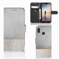 Huawei P20 Lite | Book Style Case | Wood Concrete