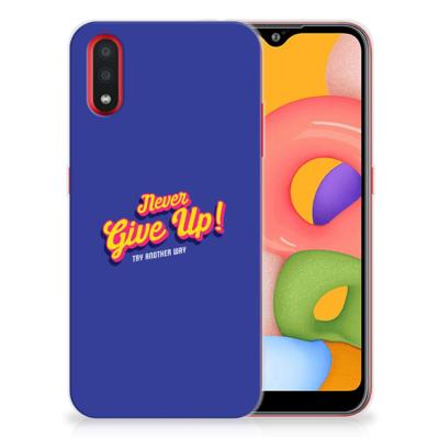 Samsung Galaxy A01 | Siliconen hoesje | met naam Never Give Up Samsung Galaxy A01 | Siliconen hoesje | met naam Never Give Up