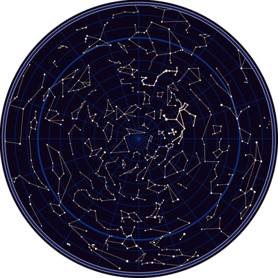 Ronde zodiac costellations vinyl tapijt