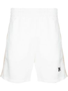 Palm Angels short de sport en lin à motif monogrammé - Blanc