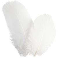 Creativ Company Ganzen veren - rond, l: 5-8 cm, ca. 70 stuk, wit, 3 gr/ 1 doos