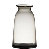 Vaas - grijs transparant - 23,5 x 12.5 cm - glas - home-basics - vazen - bloemenvaas