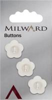 Milward Bloem Knoop Wit 17mm (3 stuks)