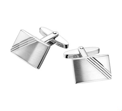 TFT Manchetknopen Poli/mat Gediamanteerd Zilver Gerhodineerd 12,5 mm x 18,5 mm