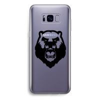 Angry Bear (black): Samsung Galaxy S8 Plus Transparant Hoesje Angry Bear (black): Samsung Galaxy S8 Plus Transparant Hoesje