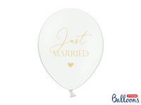 Pastel Ballonnen Bruiloft Puur Wit 'Just Married' - 6 Stuks - thumbnail