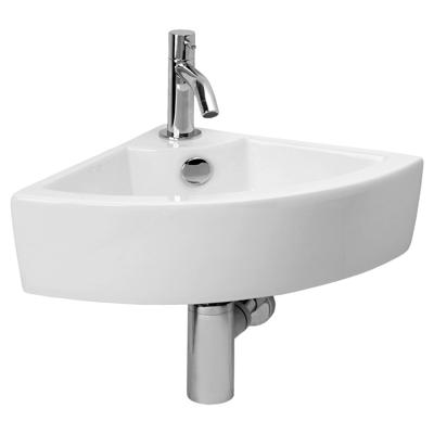 Differnz Keres hoekfonteinset keramiek wit kraan gebogen chroom 32.5 x 32.5 x 12.5 cm