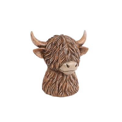 Spaarpot Highlander bruin 11x11x12cm