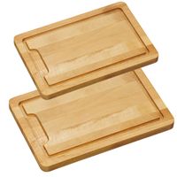 Beuken houten snijplanken voordeel set in 2 verschillende formaten - Snijplanken - thumbnail