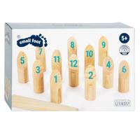 Small Foot - houten kubb met nummers werpspel in tas, 13dlg. Small Foot - houten kubb met nummers werpspel in tas, 13dlg.