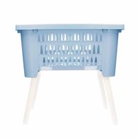 Bathroom solutions wasmand op poten - lichtblauw - 38 liter - 39 x 59 x 29 cm - Wasgoedmanden