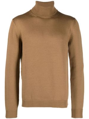 Roberto Collina pull en laine à col roulé - Marron