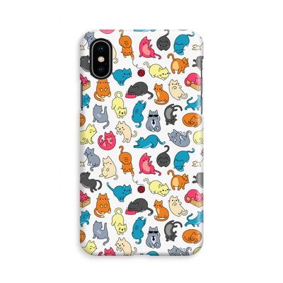 Kleurrijke katten: iPhone X Volledig Geprint Hoesje