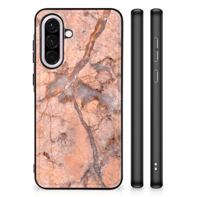 Samsung Galaxy A56 Marmeren Print Telefoonhoesje Marmer Oranje