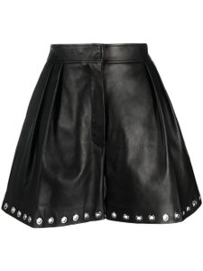 Alexander McQueen short en cuir à détails d'œillets - Noir