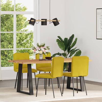 Eetkamerstoelen 4 st fluweel geel