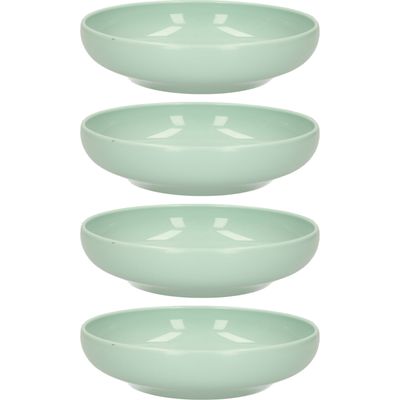 Kommetje/schaaltje - 4x - Dessert/ontbijt - Kunststof - D16 x 4 cm - mintgroen