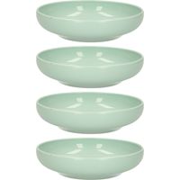 Kommetje/schaaltje - 4x - Dessert/ontbijt - Kunststof - D16 x 4 cm - mintgroen