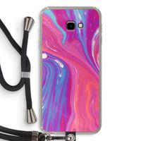 Paarse stroom: Samsung Galaxy J4 Plus Transparant Hoesje met koord