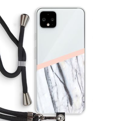 A touch of peach: Pixel 4 XL Transparant Hoesje met koord
