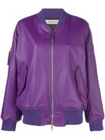 Blanca Vita veste bomber en cuir artificiel - Violet - thumbnail