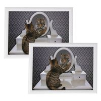 2x stuks schootkussens/laptrays grappige kat en tijger print 43 x 33 cm - Dienbladen - thumbnail