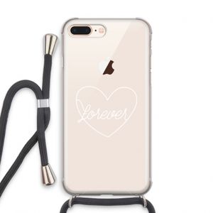 Forever heart pastel: iPhone 7 PLUS Transparant Hoesje met koord