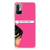 Xiaomi Redmi Note 10/10T 5G | Poco M3 Pro Silicone-hoesje Woman Don't Touch My Phone - thumbnail