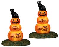 Cat And Pumpkin Set Of 2 B/O (4.5V) Kerst - Lemax