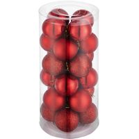 tectake - Set van 24 kerstballen rood - 403320 - thumbnail