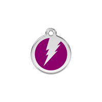Flash Purple roestvrijstalen hondenpenning small/klein dia. 2 cm - RedDingo