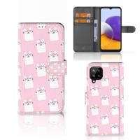 Samsung Galaxy A22 4G | M22 | Telefoonhoesje | Met pasjeshouder | Sleeping Cats