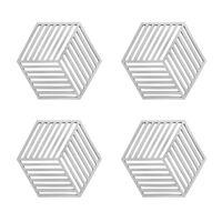 Krumble Pannenonderzetter Hexagon - Grijs - Set van 4 - thumbnail