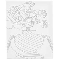 Creativ Company Schildercanvas met print, boeket in vaas, d: 1,6 cm, afm 24x30 cm, 360 gr, 1 stuk