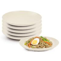 Plasticforte Rond bord/camping bord - 8x - D20 cm - creme wit - kunststof - onbreekbaar - servies
