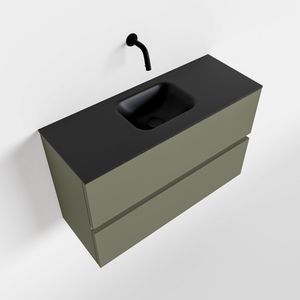 Toiletmeubel Mondiaz Ada | 80 cm | Meubelkleur Army | Lex wastafel Urban Midden | Zonder kraangat