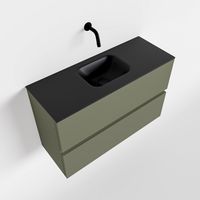 Toiletmeubel Mondiaz Ada | 80 cm | Meubelkleur Army | Lex wastafel Urban Midden | Zonder kraangat