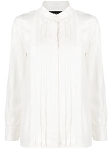 Boutique Moschino chemise plissée à plastron contrastant - Blanc