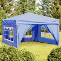 Partytent inklapbaar met zijwanden 3x3 m blauw